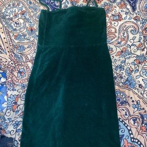 forever 21 velvet green bodycon dress